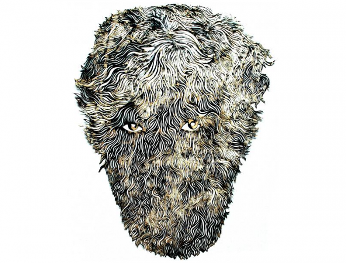 Hans Lankes, "Beardo 17", 2015, 60 x 50 cm.