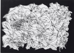 Zipora Rafeelov: Ayala, 2008, Cutout,  60 x 44 cm,Tusche, Pergament